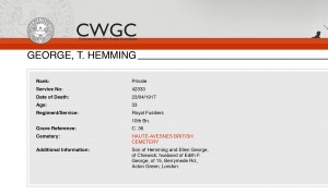  CWGC - Casualty Details- George