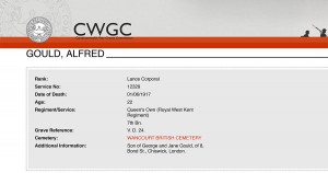  CWGC - Casualty Details.Gould A