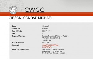  CWGC - Casualty Details Gibson