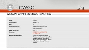  CWGC - Casualty Details Wilson CEA