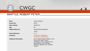  CWGC Casualty Details Whittle RP