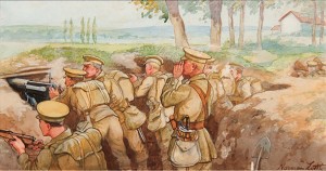  Infantry in the trenches.Norman Little