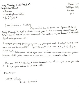  James Bourne's Letter 2014