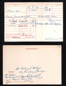  Medal card.Collins