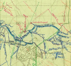  Position of Bayonet trench Guedecourt