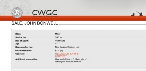  Sale.CWGC - Casualty Details