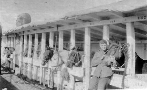  Tom on Horse boat holding mule